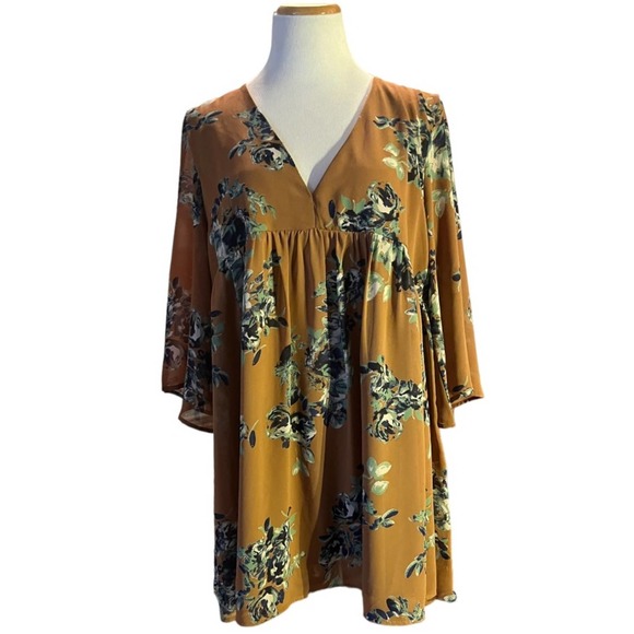 By Together Floral Short Tunic‎ Dress Size Large - Picture 1 of 4